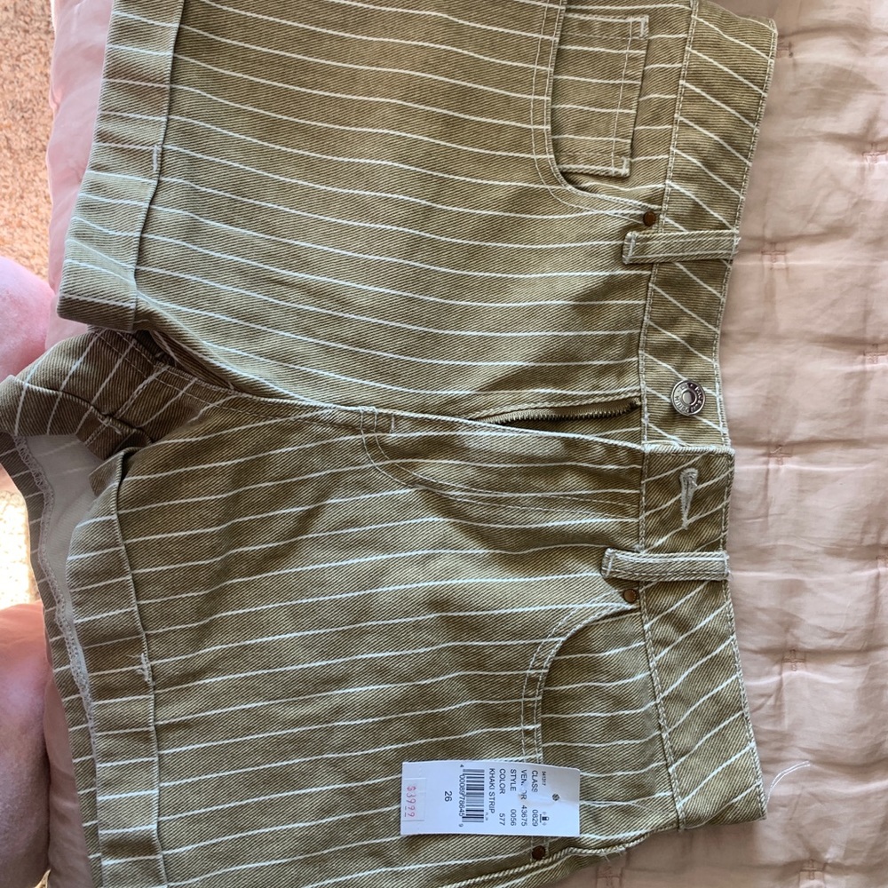 Pacsun striped mom jean shorts